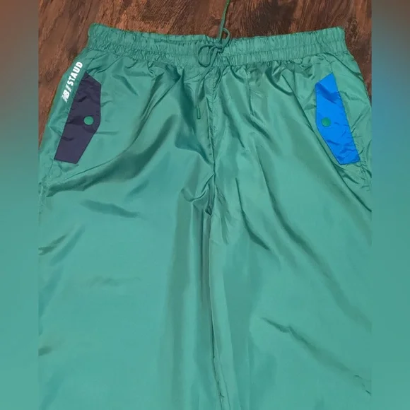 New Balance X Staud Bungee Track Pants Size Large Green Blue Oversized Baggy - Picture 2 of 16